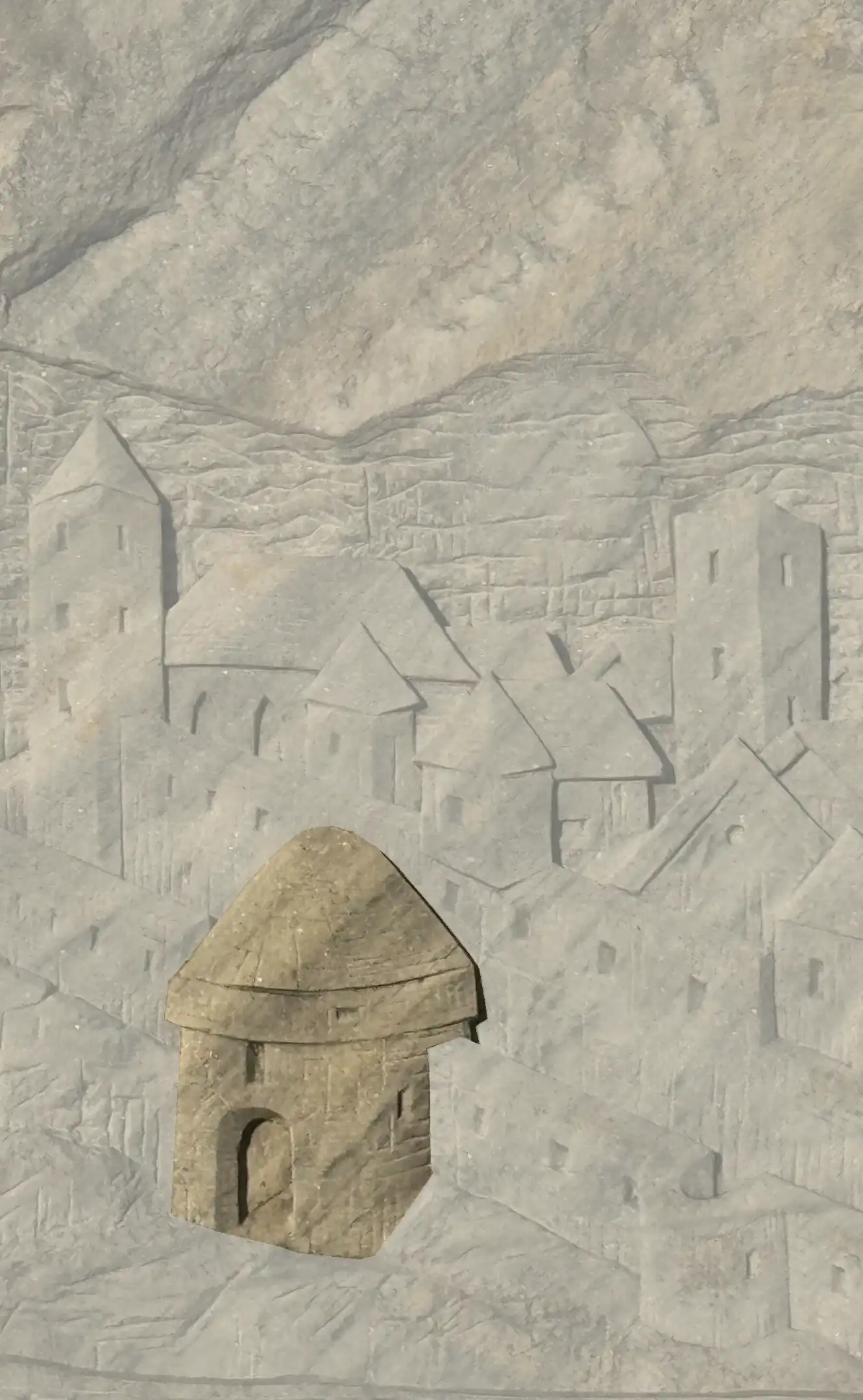 Tafel am ehemaligen Standort des Weitensfelder Tors; Zwingervorwerk digital hervorgehoben.