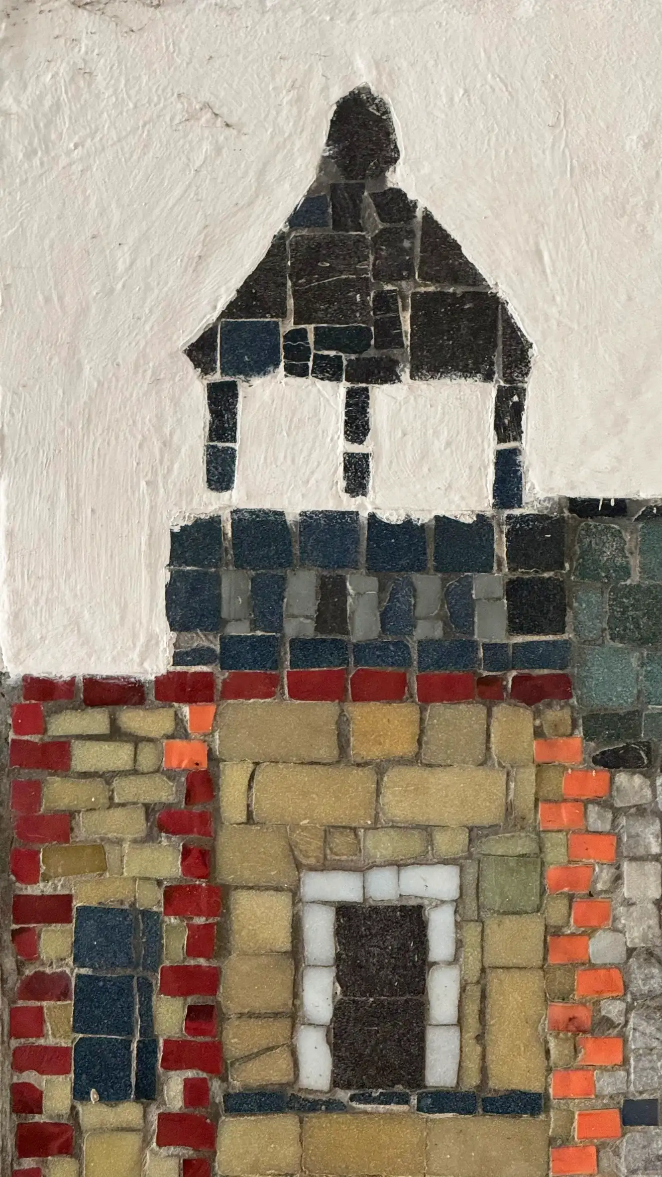 Tesserae colours: pale brown, blood red, sunset orange, warm yellow, pearl white, silver, ash grey, Ionian blue, black