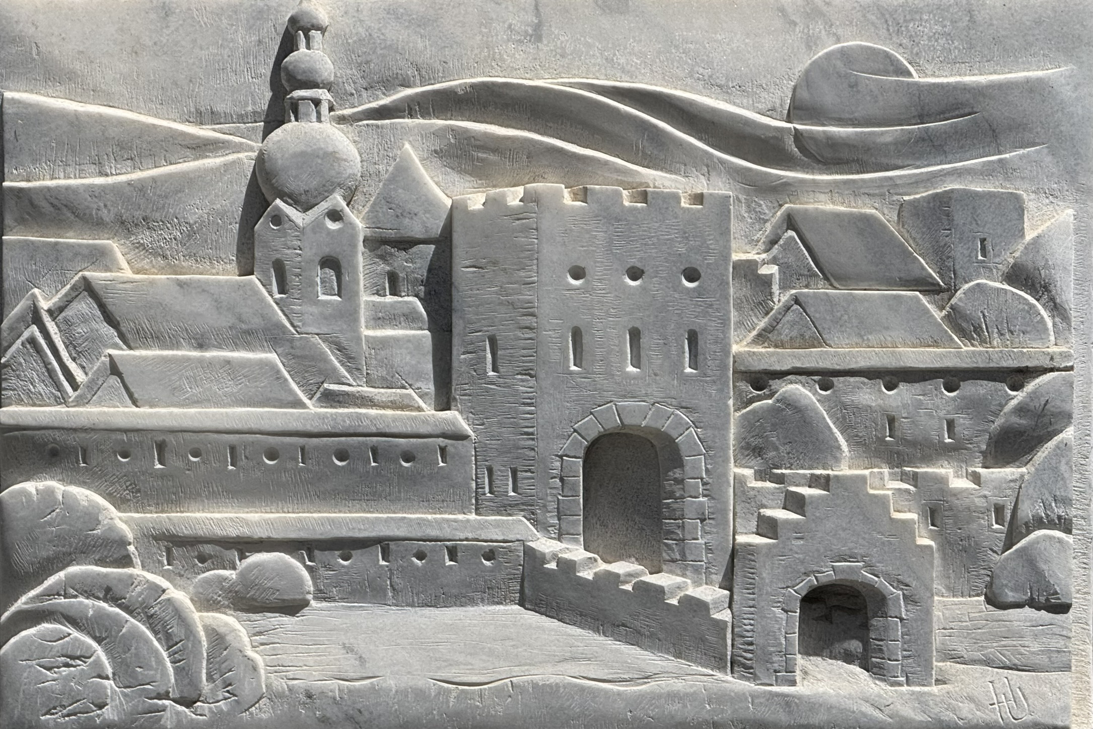 Tafel am ehemaligen Standort des Klagenfurter Tors.