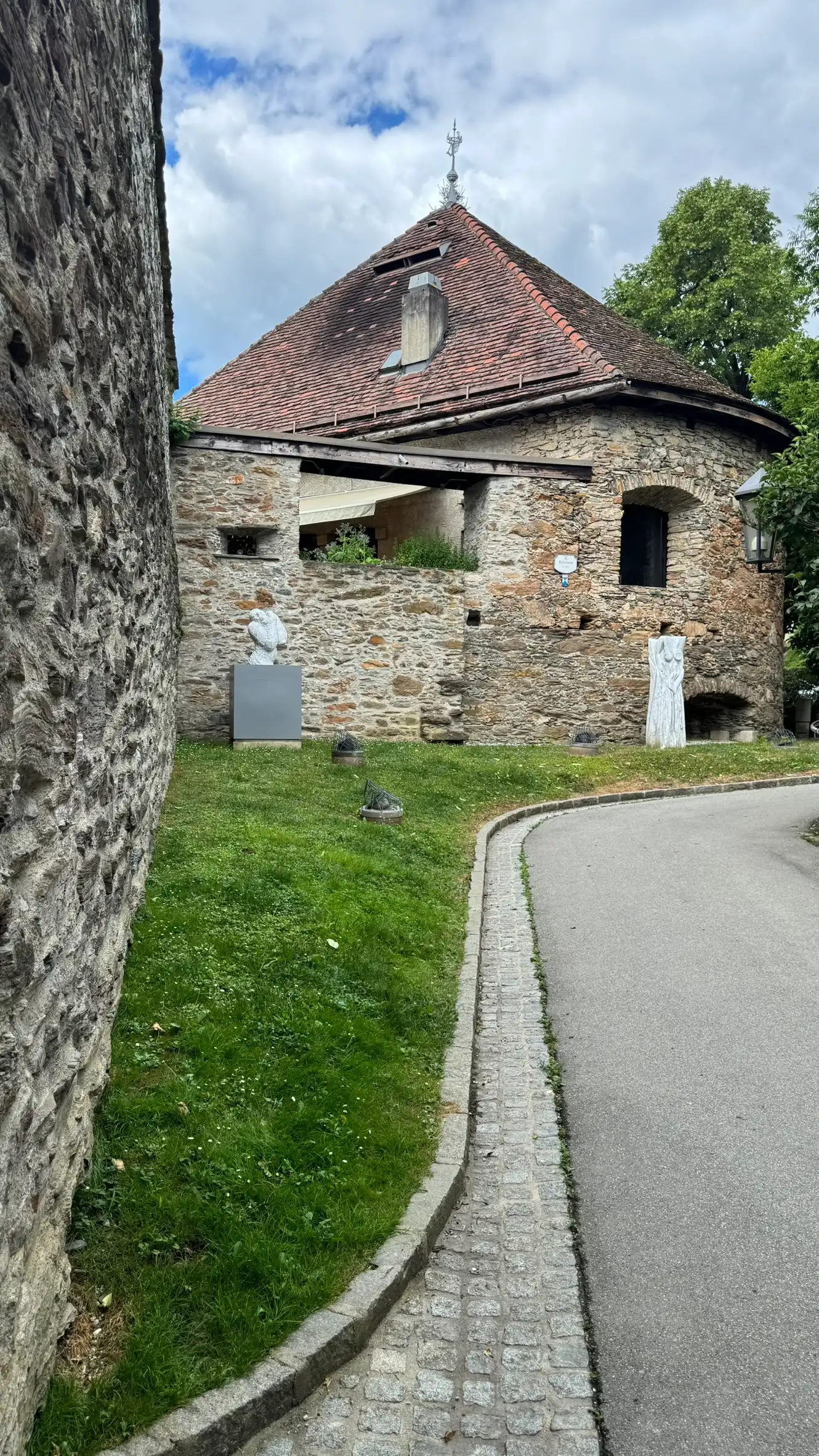 Bastion Tower, visible after passing through an opening in the north-west town wall.