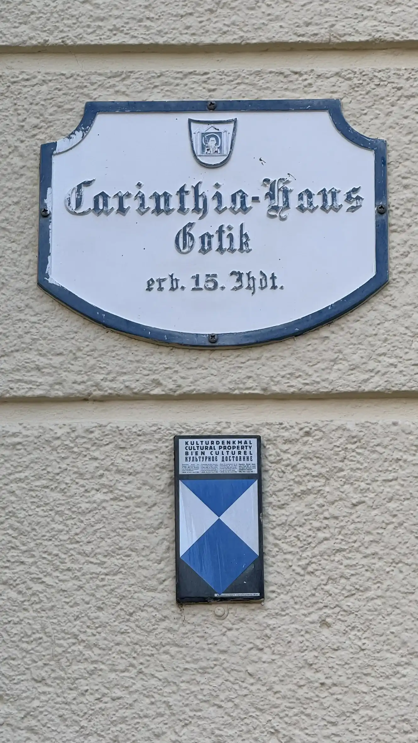 Signage, Carinthia House: Gothic; built in the 15th century