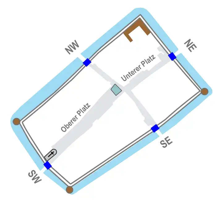 The “Oberer Platz” of the 15th century was later renamed Hauptplatz.