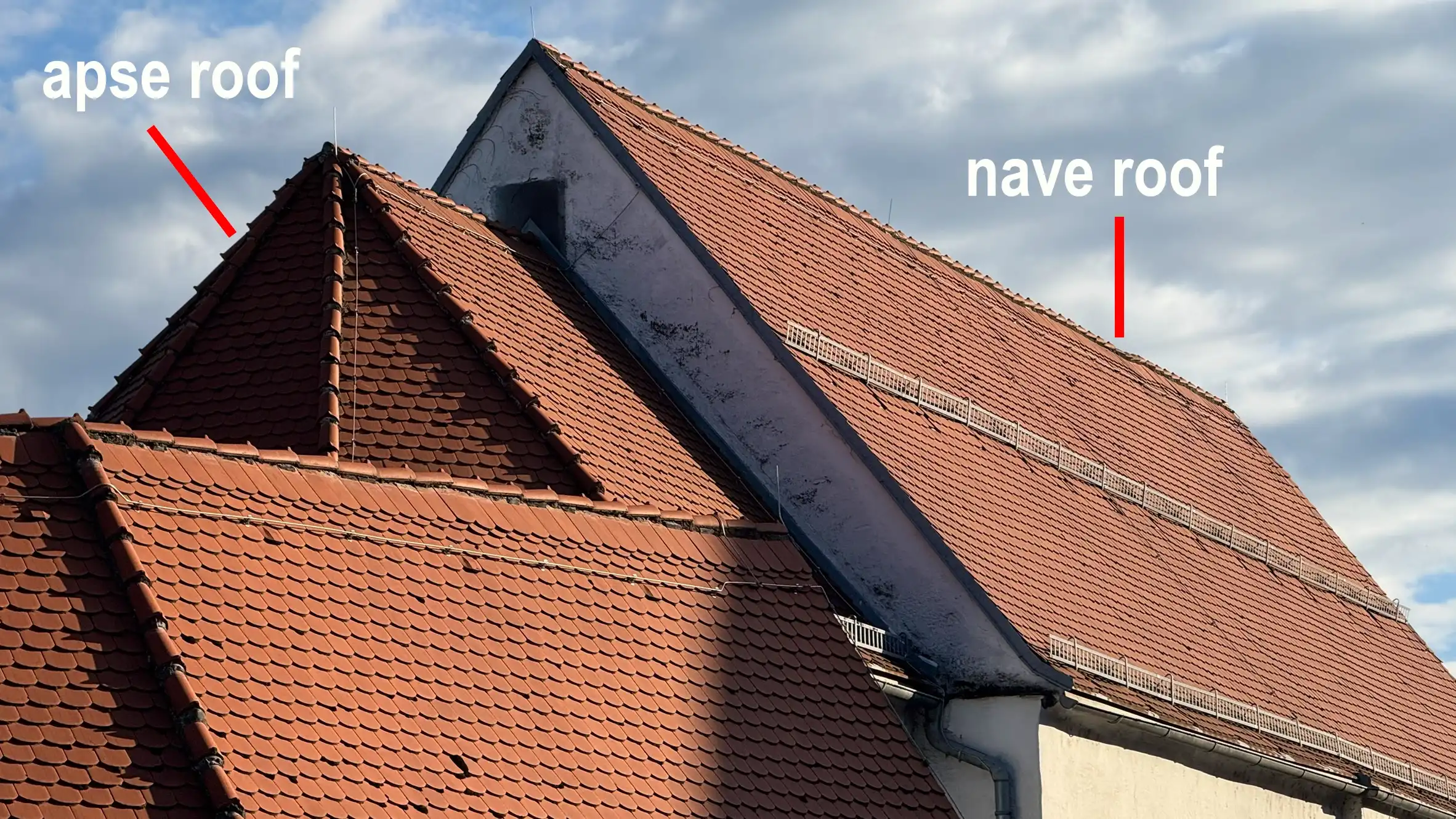 Tiled roofing, civic hospital church