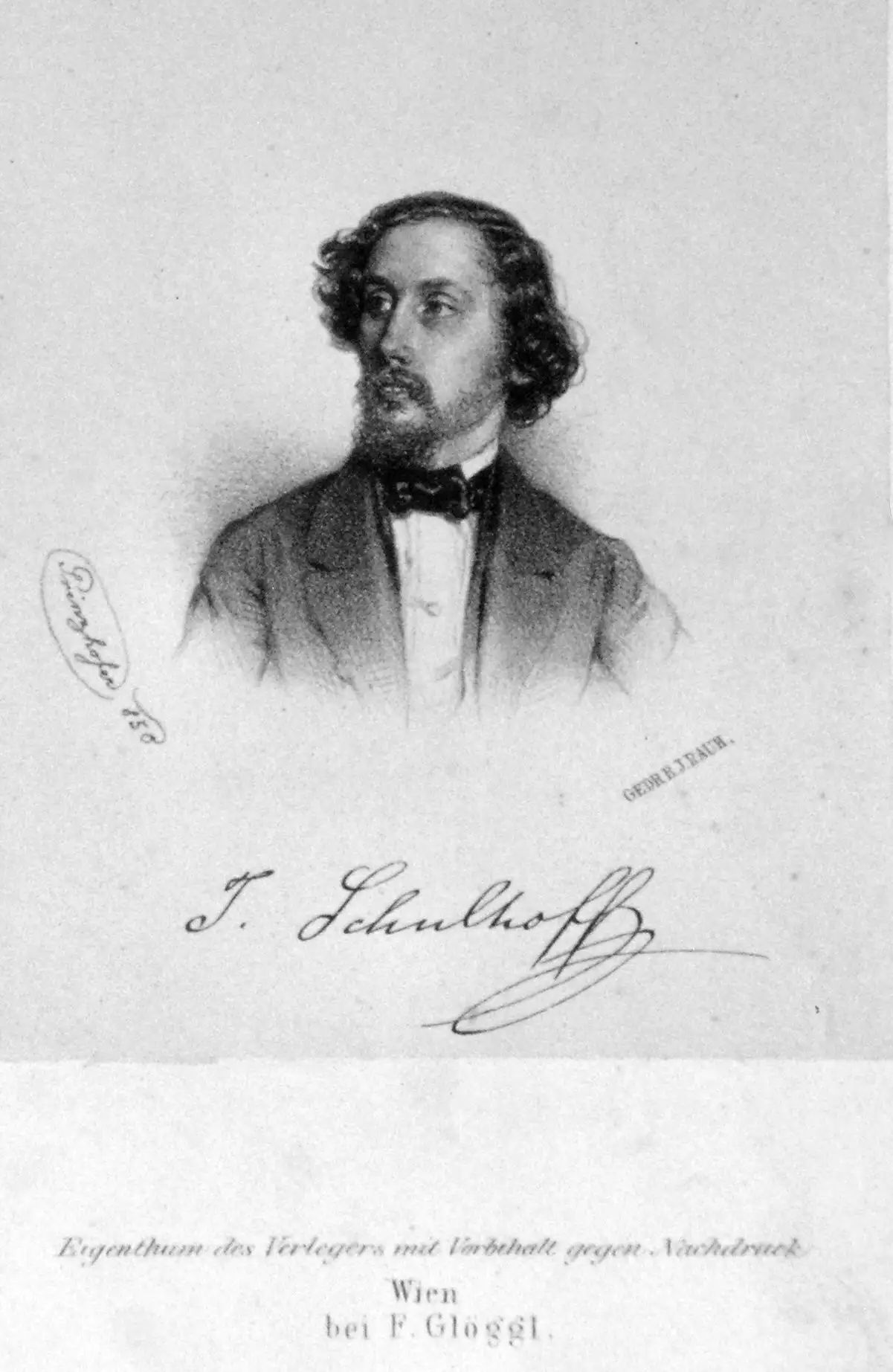 Julius Schulhoff (1825–1899), Austrian pianist and composer | lithograph, 1850