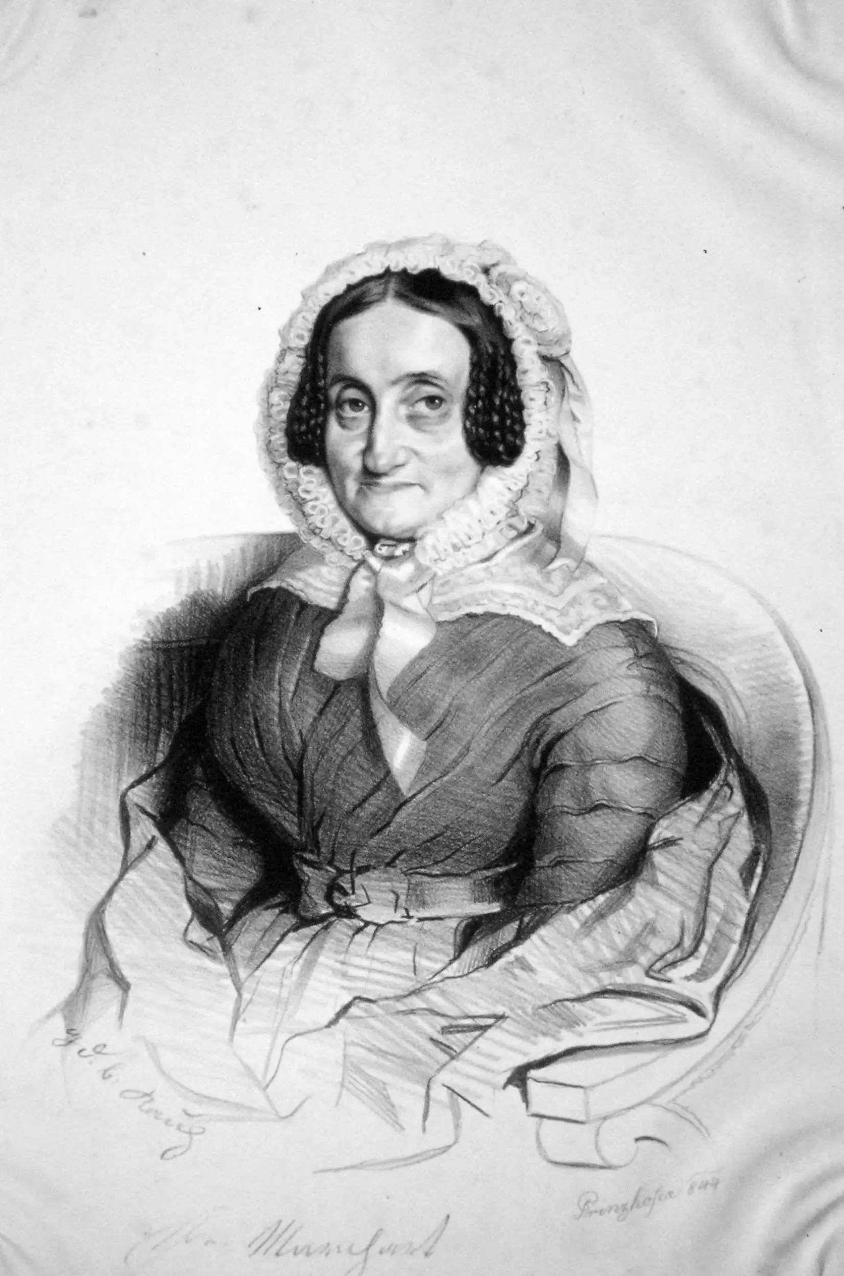 Frau Marchart, Ehefrau eines Wiener Seidenfabrikanten | Lithographie, 1841