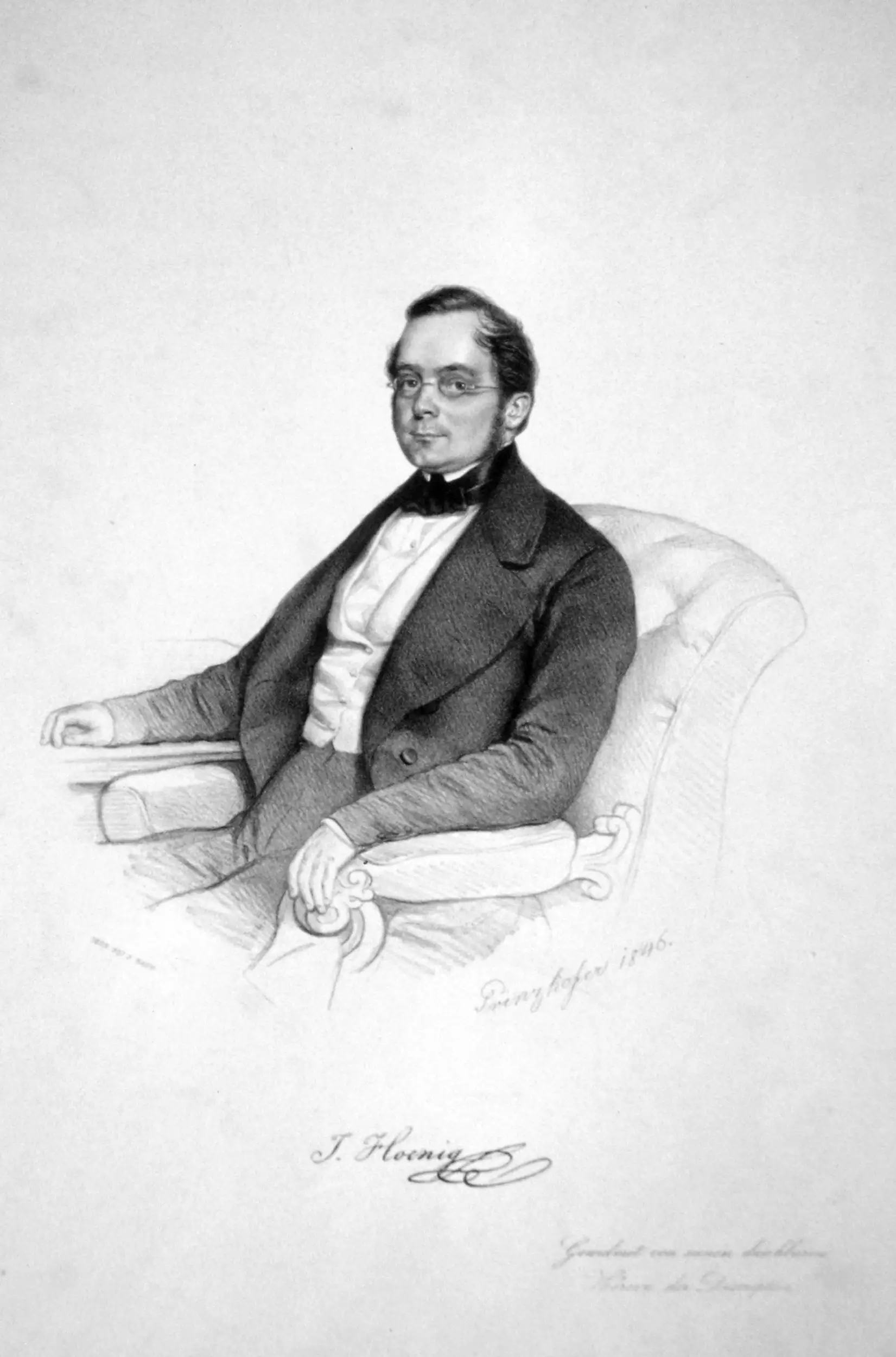 Johann Hönig (1810–1886), Professor of Descriptive Geometry at TU Vienna, Court Councillor | lithograph, 1846