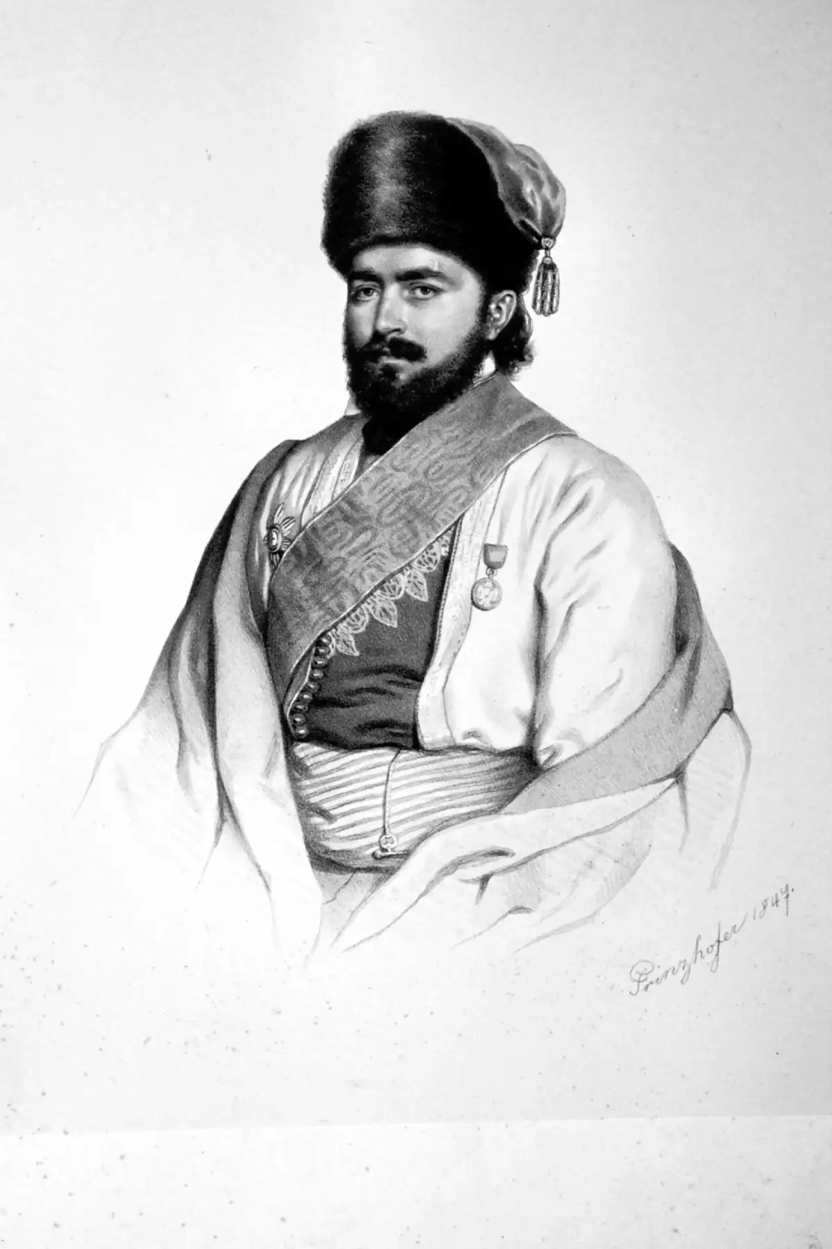 Petar II. Petrović-Njegoš (1813-1851), Fürst von Montenegro | Lithographie, 1847