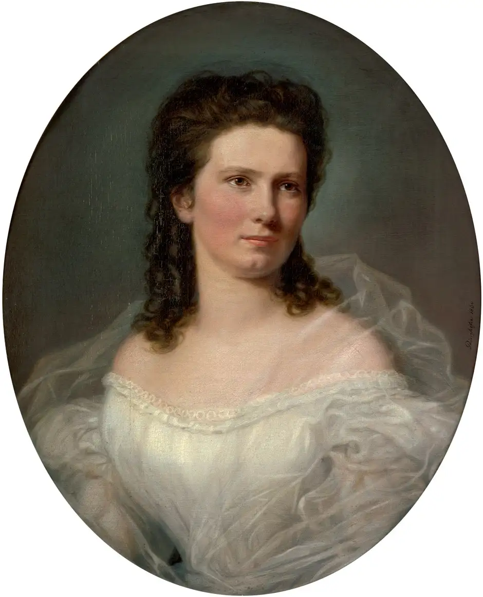 Bust portrait of Nina Kienzl (née Kafka, 1836–1916), wife of the Mayor of Graz, Wilhelm Kienzl | oil painting, 1864